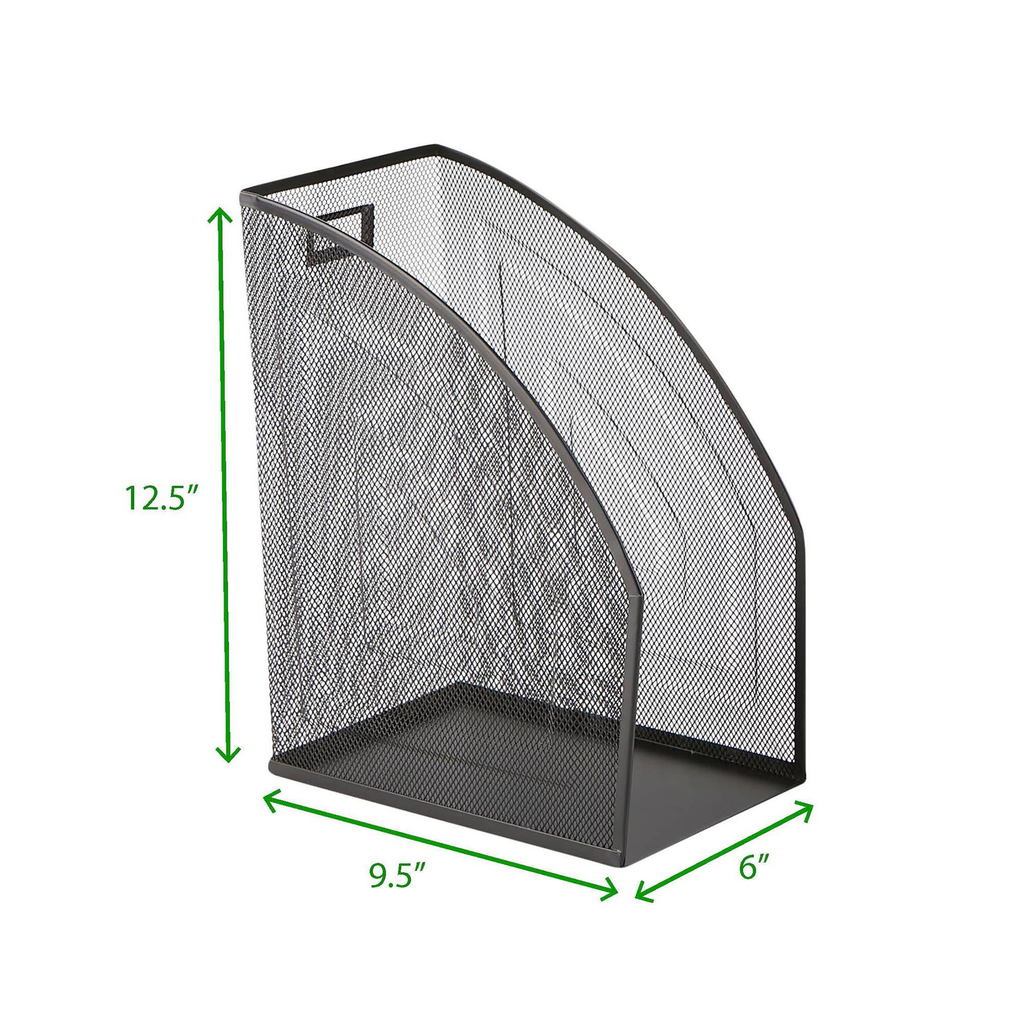 Mind Reader 2 Pack Black Jumbo Metal Mesh File Organizer
